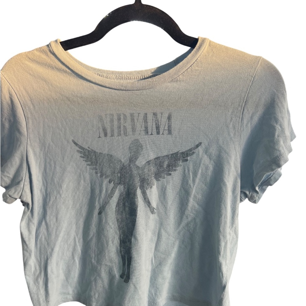 NIRVANA Women's Gray Angel Graphic Tee